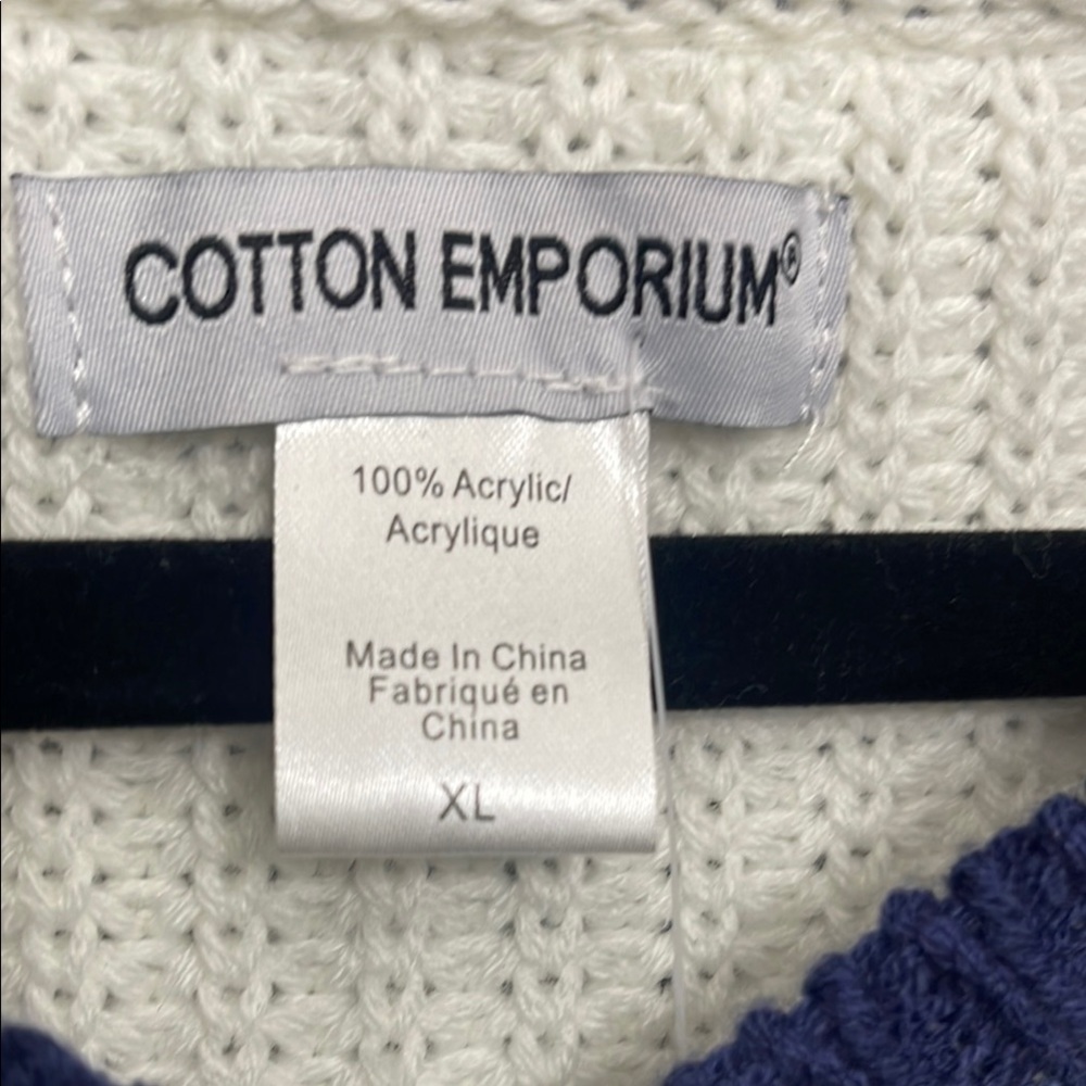NWT, Cotton Emporium V-Neck Sweater - Picture 3 of 4